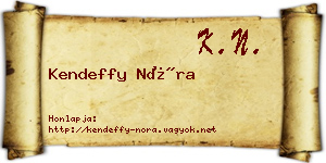 Kendeffy Nóra névjegykártya