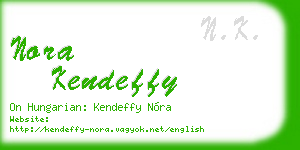 nora kendeffy business card